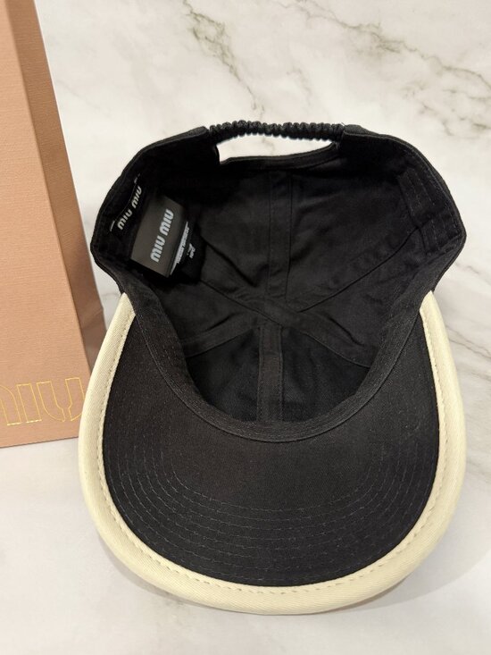 MIU MIU Drill Baseball Cap Black Brand New with Original Bag main image 7